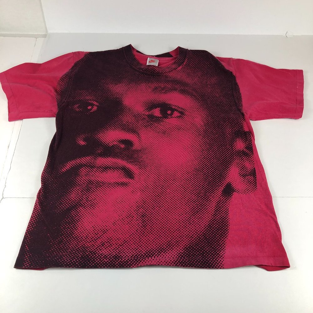 Vintage Nike Michael Jordan Shirt Men's Medium Red & Black Big Face Short Sleeve